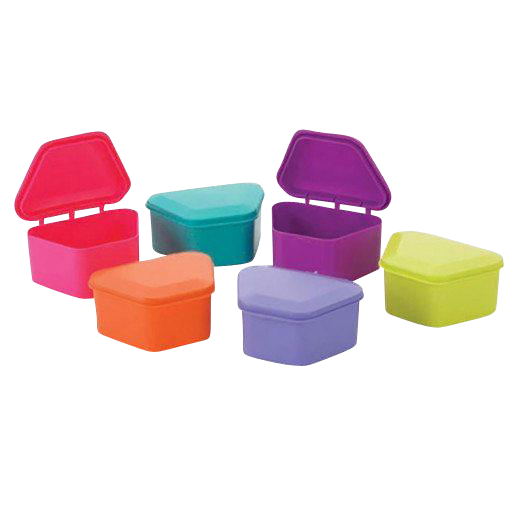 MARK3 Denture Storage Boxes Assorted Colors Pkg/12
