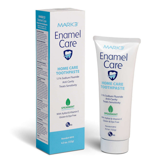 Enamel Care 1.1% Sodium Fluoride Home Care Anti-Cavity Toothpaste RX Only Spearmint 4.3oz