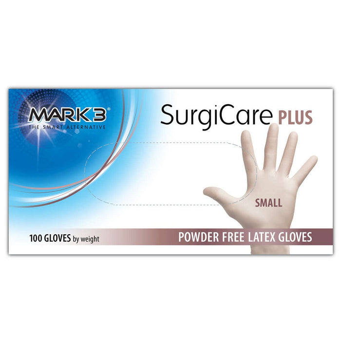 MARK3 SurgiCare Plus Latex Exam Gloves 4.5mil Box/100