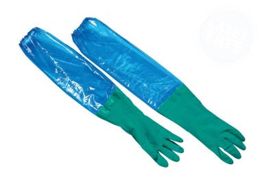 Utility Glove Sleeve Gloves Small Nitrile Green / Blue 28 Inch Elastic Cuff NonSterile - Healthmark Industries  Mfr# 41380