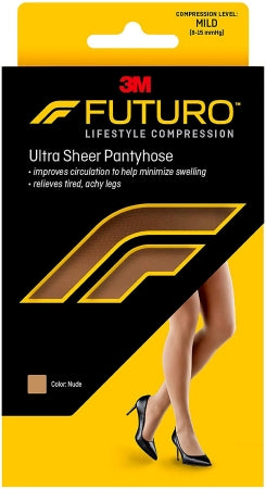 Compression Pantyhose 3M™ Futuro™ Energizing Waist High Medium Nude Closed Toe - 3M Company  Mfr# 71017FCNEN