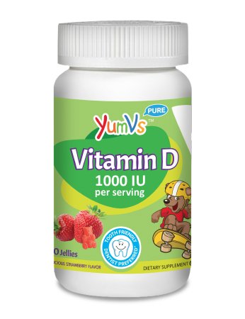 Vitamin Supplement YumV's™ Vitamin D 1,000 IU Strength Gummy 60 per Bottle Raspberry Flavor - Geri-Care  Mfr# 9054-06-YVP