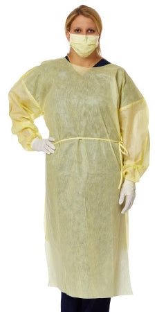 Protective Procedure Gown QuickComply™ X-Large Yellow NonSterile AAMI Level 2 Disposable - Medline  Mfr# NONLV240XL