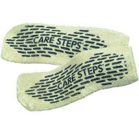 Slipper Socks Care-Steps® Unisex Adult 2X-Large Single Tread Single Patient Use Moss Green - Alba Healthcare  Mfr# 80108