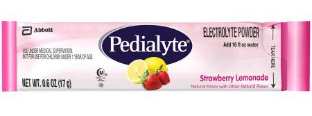 Oral Electrolyte Solution Pedialyte® Powder Packs Strawberry Lemonade Flavor 0.6 oz. Electrolyte - Abbott Nutrition  Mfr# 64172