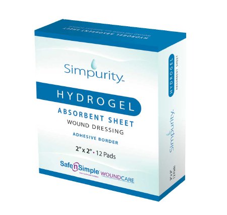 Hydrogel Wound Dressing HydroGel Sheet 2 X 2 Inch Sheet Sterile - Safe N Simple  Mfr# SNS58312