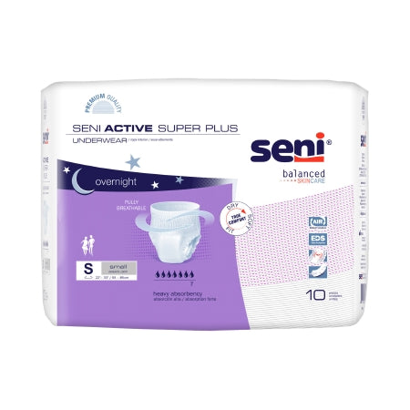 TZMO USA Inc S-SM10-AP1 Unisex Adult Absorbent Underwear Seni Active Super Plus Pull On with Tear Away Seams Small Disposable Heavy Absorbency