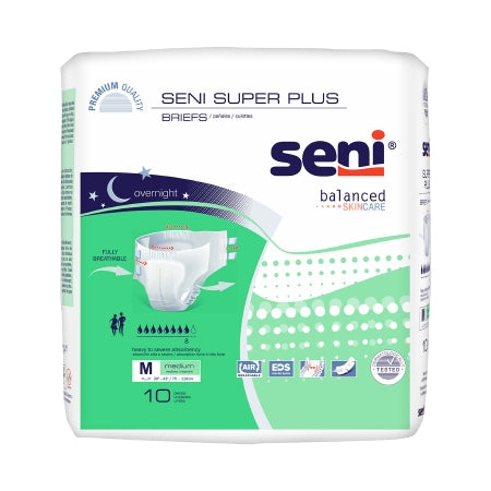 TZMO USA Inc S-ME10-BP1 Unisex Adult Incontinence Brief Seni Super Plus Medium Disposable Heavy Absorbency