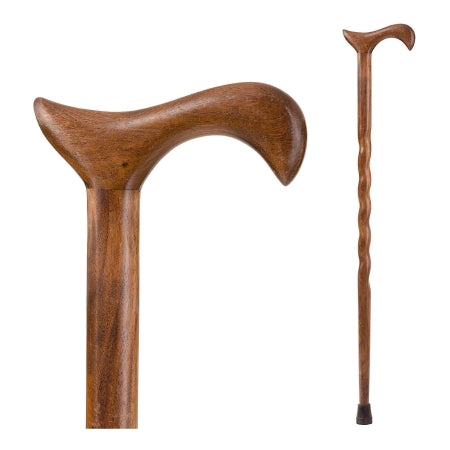 Mabis Healthcare 502-3000-0093 T-Handle Cane Brazos Twisted Wood 34 Inch Height Wood Grain