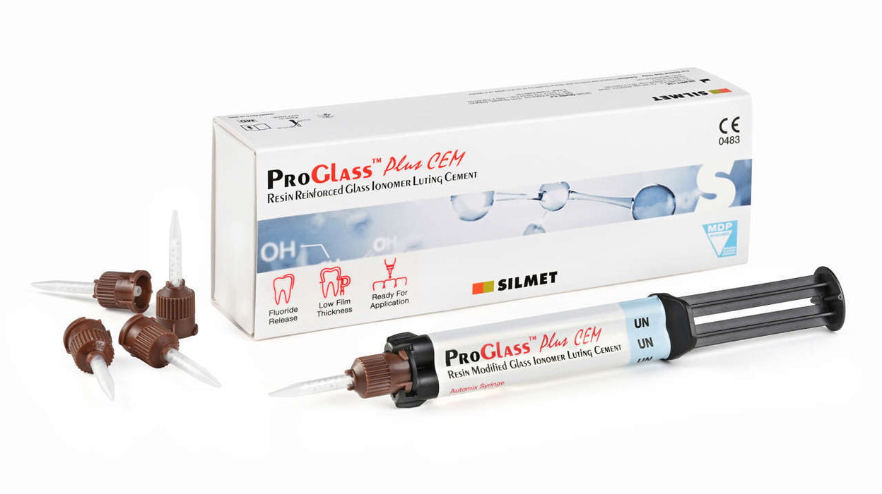 ProGlass Plus CEM Resin Modified Glass Ionomer Luting Cement Automix 9gm Syringe