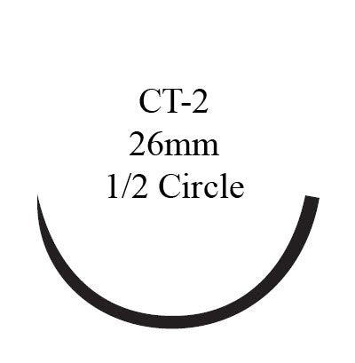 Nonabsorbable Suture with Needle Prolene™ Polypropylene CT-2 1/2 Circle Taper Point Needle Size 2 - 0 Monofilament - J & J Healthcare Systems  Mfr# 8411H