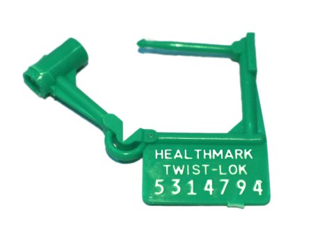 Tamper Evident Seal Twist-Loks Numbered Green Plastic 1 Inch - Healthmark Industries  Mfr# 5224 GN