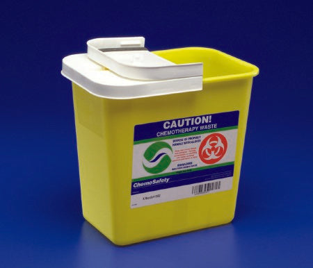 Chemotherapy Waste Container SharpSafety™ Yellow Base 26 H X 18-1/4 W X 12-3/4 D Inch Horizontal Entry 18 Gallon - Cardinal  Mfr# 8989PG2