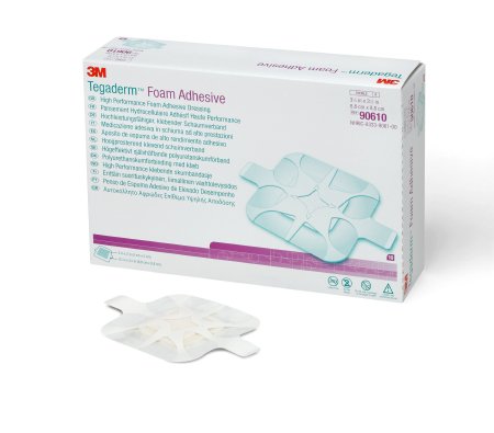 Foam Dressing 3M™ Tegaderm™ High Performance 3-1/2 X 3-1/2 Inch With Border Film Backing Acrylic Adhesive Square Sterile - Solventum Corporation  Mfr# 90610