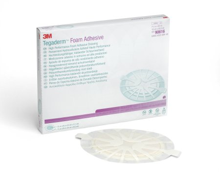 Foam Dressing 3M™ Tegaderm™ High Performance 7-1/2 X 8-3/4 Inch With Border Film Backing Acrylic Adhesive Oval Sterile - Solventum Corporation  Mfr# 90616