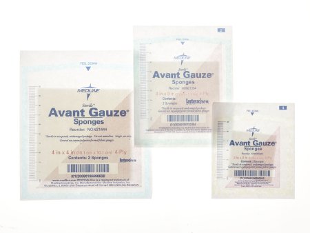 Nonwoven Sponge Avant Gauze® 4 X 4 Inch 4-Ply Square Sterile 10 Per Tray - Medline  Mfr# NON21449