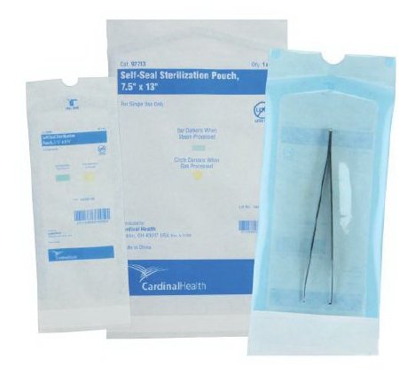 Sterilization Pouch Cardinal Health™ Ethylene Oxide (EO) Gas Sterilization 8 X 16 Inch Transparent Blue / White Self Seal Paper / Film - Cardinal  Mfr# 92168