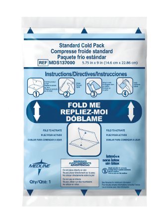 Instant Cold Pack Medline General Purpose 5-3/4 X 9 Inch Plastic / Calcium Ammonium Nitrate / Water Disposable - Medline  Mfr# MDS137000