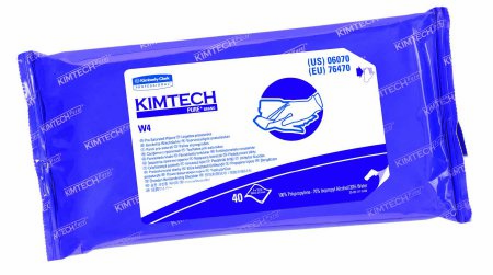 Kimtech™ W4 Surface Disinfectant Cleaner Premoistened Cleanroom Manual Pull Wipe 40 Count Soft Pack Alcohol Scent NonSterile - Kimberly Clark  Mfr# 06070