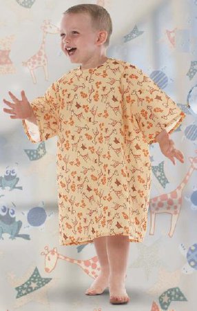 Patient Exam Gown All Stars Small Kid Design (G-Raffe Yellow) Reusable - Fashion Seal Uniforms  Mfr# 5501-S