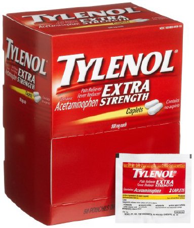 Pain Relief Tylenol® 500 mg Strength Acetaminophen Caplet 50 per Box - Johnson & Johnson Consumer  Mfr# 300450449108