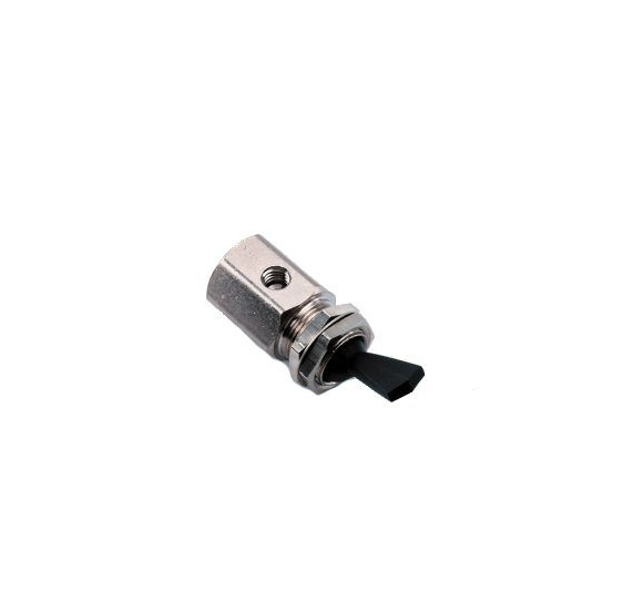 DCI Toggle Valve Hex Body On/Off 3-Way Black, 7015