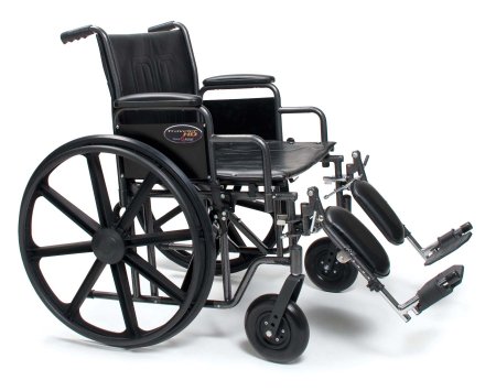 Bariatric Wheelchair Traveler® HD Heavy Duty Dual Axle Full Length Arm Swing-Away Footrest Black Upholstery 24 Inch Seat Width Adult 500 lbs. Weight Capacity - Graham-Field  Mfr# 3G010540