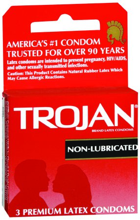 Church and Dwight  22600092050 Condom Trojan Non Lubricated One Size Fits Most 3 per Box