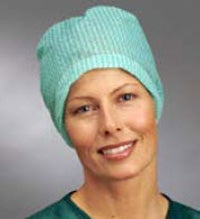 Surgeon Cap Barrier® Flory One Size Fits Most Green / White Pull On Closure - Molnlycke  Mfr# 620500