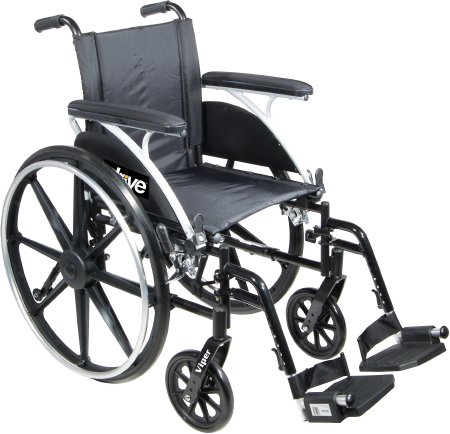 Lightweight Wheelchair drive™ Viper Dual Axle Desk Length Arm Elevating Legrest Black Upholstery 12 Inch Seat Width Pediatric 300 lbs. Weight Capacity - Drive Medical  Mfr# L412DDA-ELR