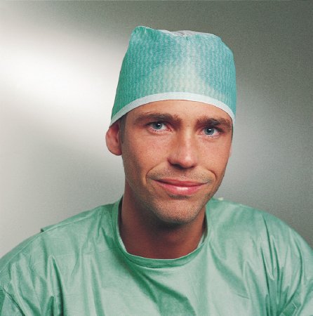 Surgeon Cap One Size Fits Most Green / White Tie Closure - Molnlycke  Mfr# 621301