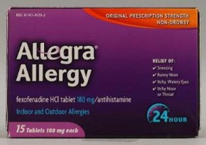 Chattem  41167412002 Allergy Relief Allegra 180 mg Strength Tablet 15 per Box