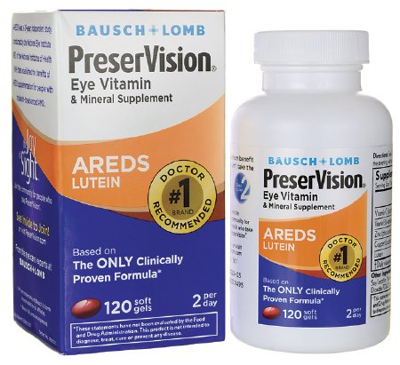 Multivitamin Supplement PreserVision® Ascorbic Acid / Vitamin E / Zinc 200 IU - 226 mg - 34.8 mg Strength Softgel 120 per Bottle - Bausch & Lomb  Mfr# 32420863211