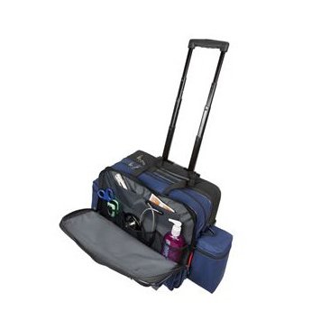 Rolling Medical Bag Navy Blue 600D Waterproof Polyester 9 X 13 X 16 Inch - Hopkins Medical Products  Mfr# 532185