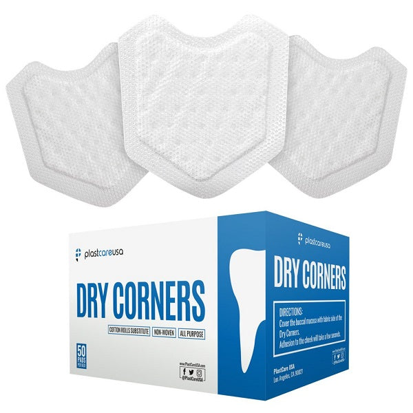 PlastcareUSA Dry Corner Saliva Absorbents Cotton Roll Substitute Box/50