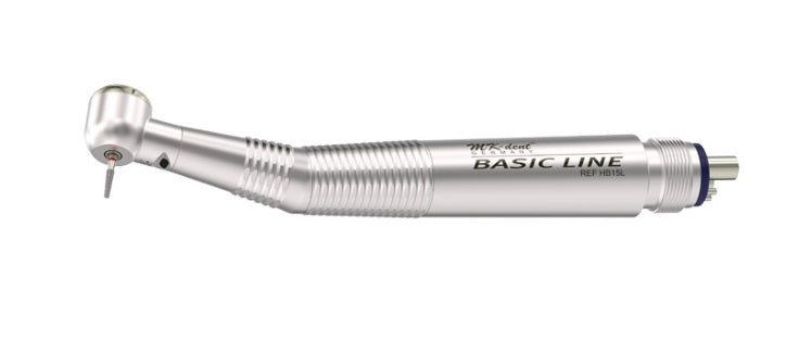 MK-dent Basic Line Turbine, Standard Head, with Light, Quattro Spray, 5 Hole Fixed Connection, Chrome Coating HB15L