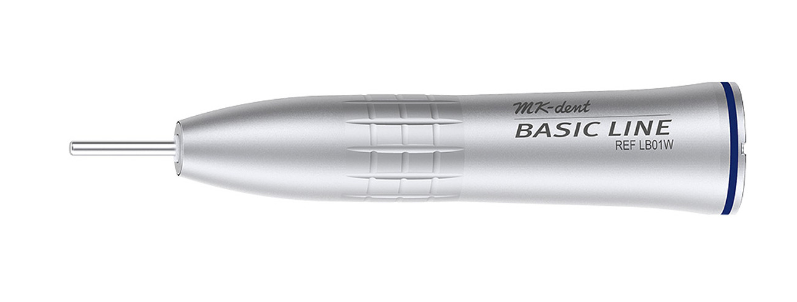 MK-dent Basic Line Straight Handpiece, 1:1 Transmission, Internal Water Supply, Input max. 20,000 RPM, for HP Burs (2.35 mm), ISO Connection LB01W