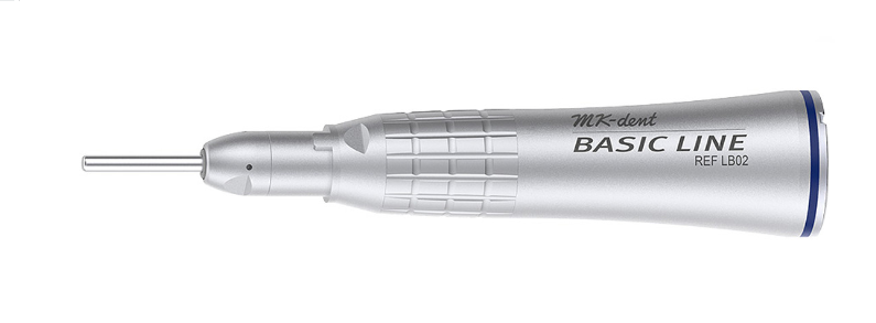 MK-dent Basic Line Straight Handpiece, 1:1 Transmission, External Water Supply available, Input max. 20,000 RPM, for HP Burs (2.35 mm), ISO Connection LB02