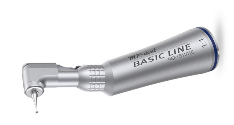 MK-dent Basic Line Contra Angle Handpiece Complete, 1:1 Transmission, External Water Supply available, Input max. 20,000 RPM, ISO Connection LB11/11C