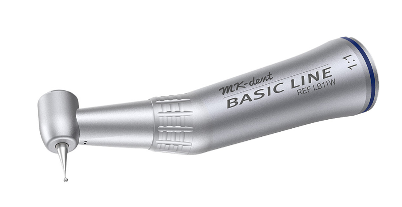 MK-dent Basic Line Contra Angle Handpiece Complete, 1:1 Transmission, Internal Water Supply, Input max. 20,000 RPM, ISO Connection LB11W
