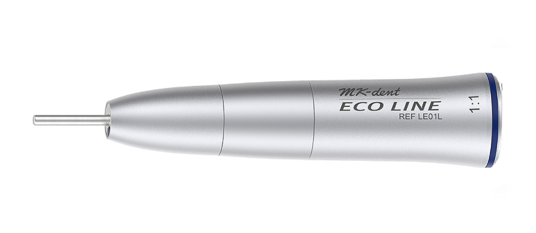MK-dent Eco Line Straight Handpiece, with Light, 1:1 Transmission, Internal Water Supply, Input max. 40,000 RPM, for HP Burs (2.35 mm), ISO Connection LE01L