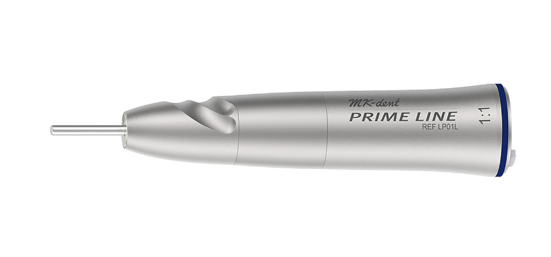 MK-dent Prime Line Straight Handpiece, with Light, 1:1 Transmission, Internal Water Supply, Input max. 40,000 RPM, for HP Burs (2.35 mm), Titanium Coating, ISO Connection LP01L