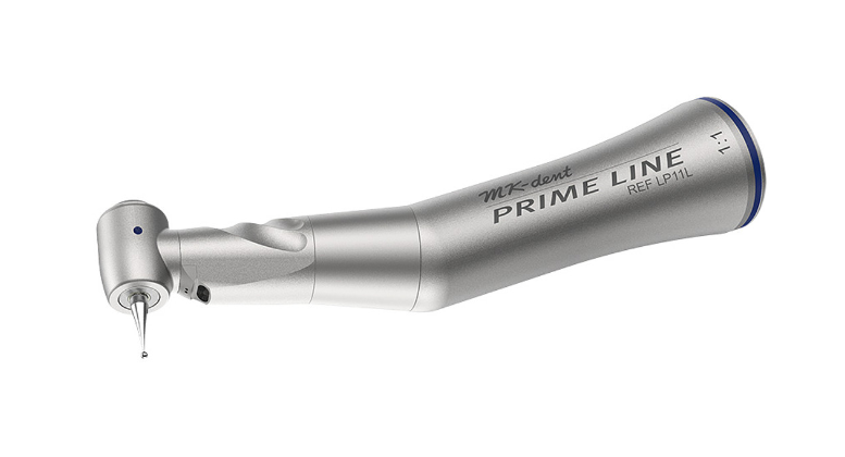 MK-dent Prime Line Contra Angle Set, with Light, 1:1 Transmission, Internal Water Supply, Input max. 40,000 RPM, Titanium Coating, ISO Connection LP11L