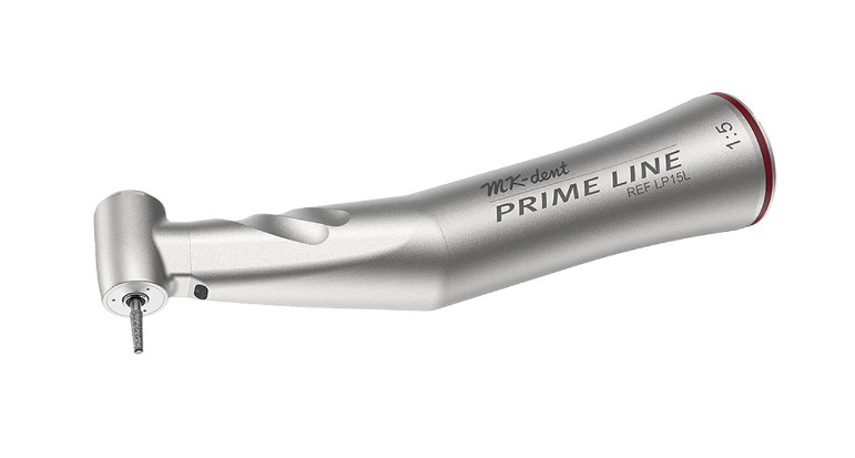 MK-dent Prime Line Contra Angle Handpiece, with Light, 1:5 Transmission, Internal Water Supply, Input max. 40,000 RPM, for FG Burs, Titanium Coating, ISO Connection LP15L