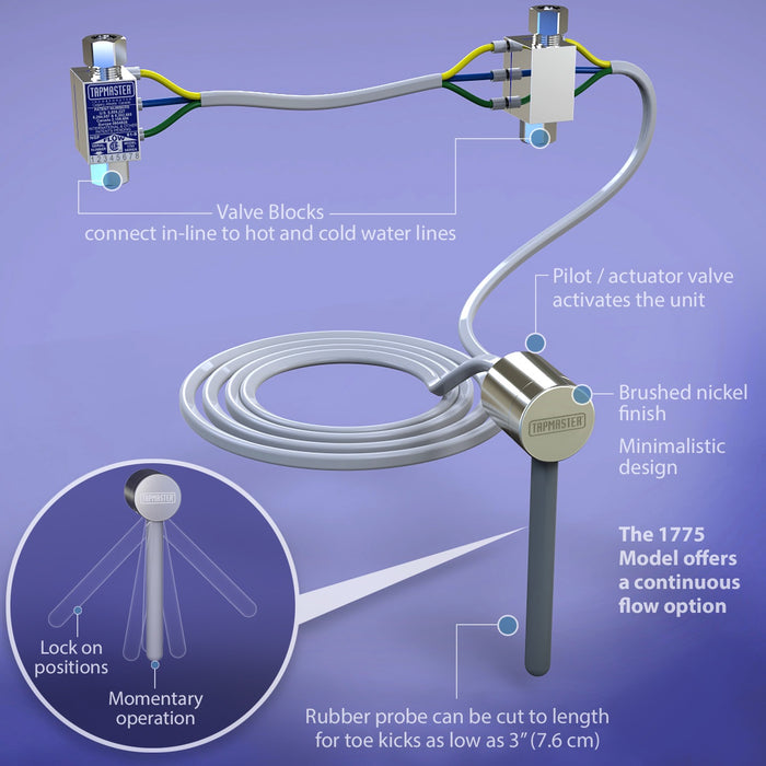 Tapmaster Model 1771 Euro Style Momentary Foot Faucet Activator Single Water Line