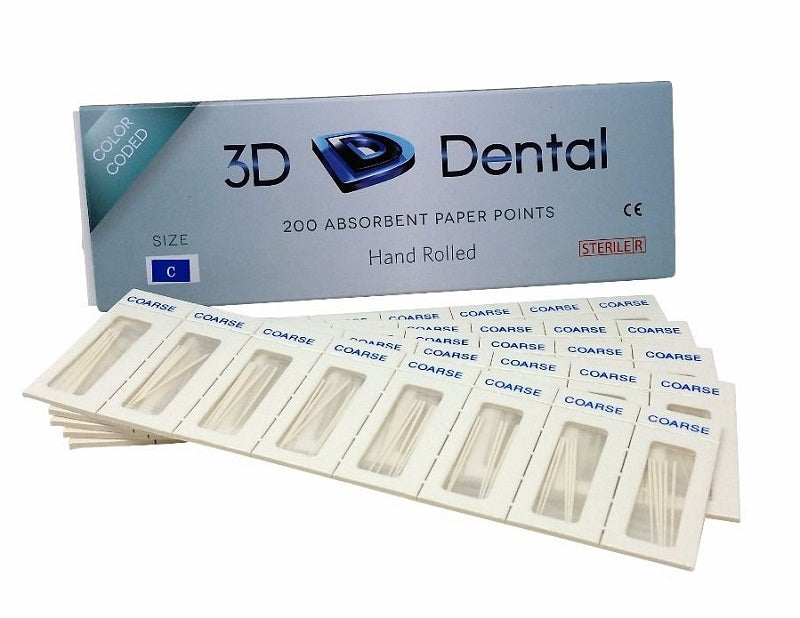 3D Absorbent Paper Points 0.02 Taper CC Cell Pack Box/200