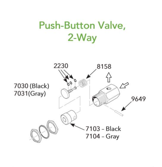 DCI Push Button Only Gray, 7104