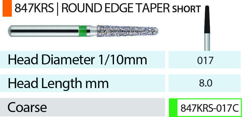 Blue Streak Diamond Burs FG Round Edge Taper Pkg/5