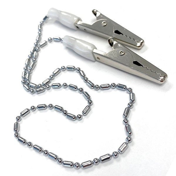 PlastcareUSA Bib Clips Ball Chain Autoclavable White Pkg/5