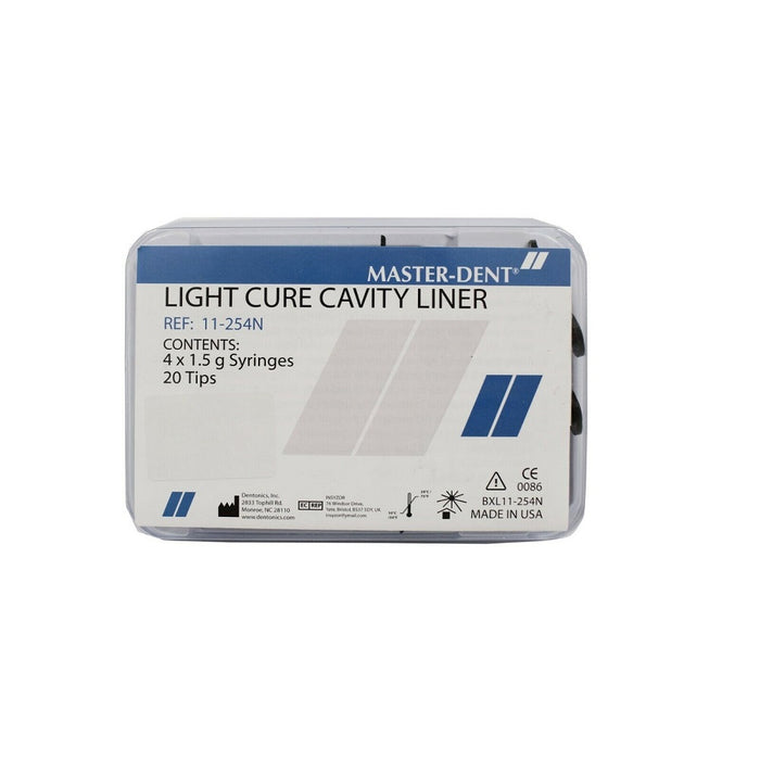 Master-Dent Light Cure Cavity Liner 1.5gm Syringe Box/4